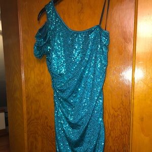 Dark green sequin dress